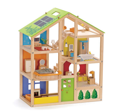 Hape All Season House furnished imaginative play quality wooden toys The Toy Wagon
