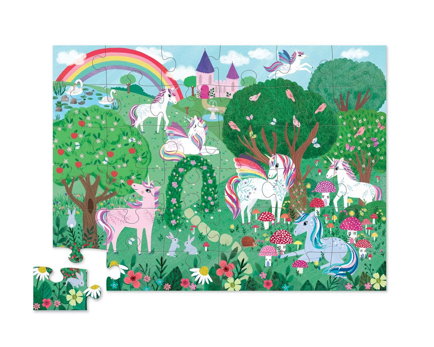 Crocodile Creek 36pc Floor Puzzle Unicorn Garden