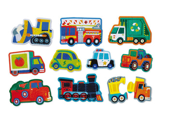 Crocodile Creek Lets Begin Canister Vehicles 2pc quality puzzle for kids eco friendly The Toy Wagon