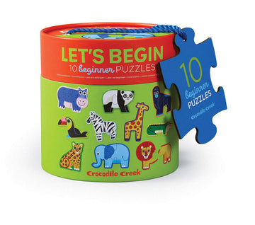 Crocodile Creek Lets Begin Canister Jungle 2pc quality puzzle for kids eco friendly The Toy Wagon
