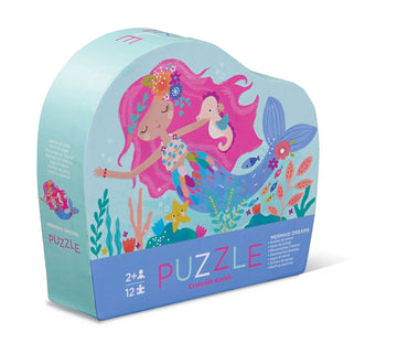 Crocodile Creek Mini SHaped Puzzle Mermaid Dream 12pc quality puzzle for kids eco friendly The Toy Wagon