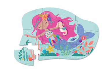 Crocodile Creek Mini SHaped Puzzle Mermaid Dream 12pc quality puzzle for kids eco friendly The Toy Wagon