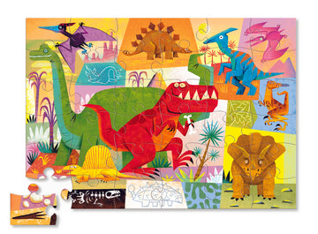 Crocodile Creek SHaped Box Puzzle Dinosaur 36pc quality puzzle for kids eco friendly The Toy Wagon