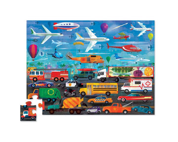 Crocodile Creek Above & Below Things that Go 48pc quality puzzle for kids eco friendly The Toy Wagon