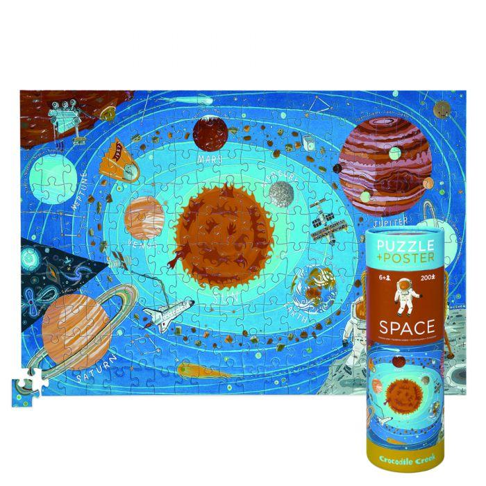 Crocodile Creek Puzzle + Poster Space 200pc - The Toy Wagon