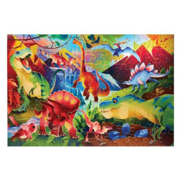 Crocodile Creek 100pc Holographic Puzzle Dinosaur World