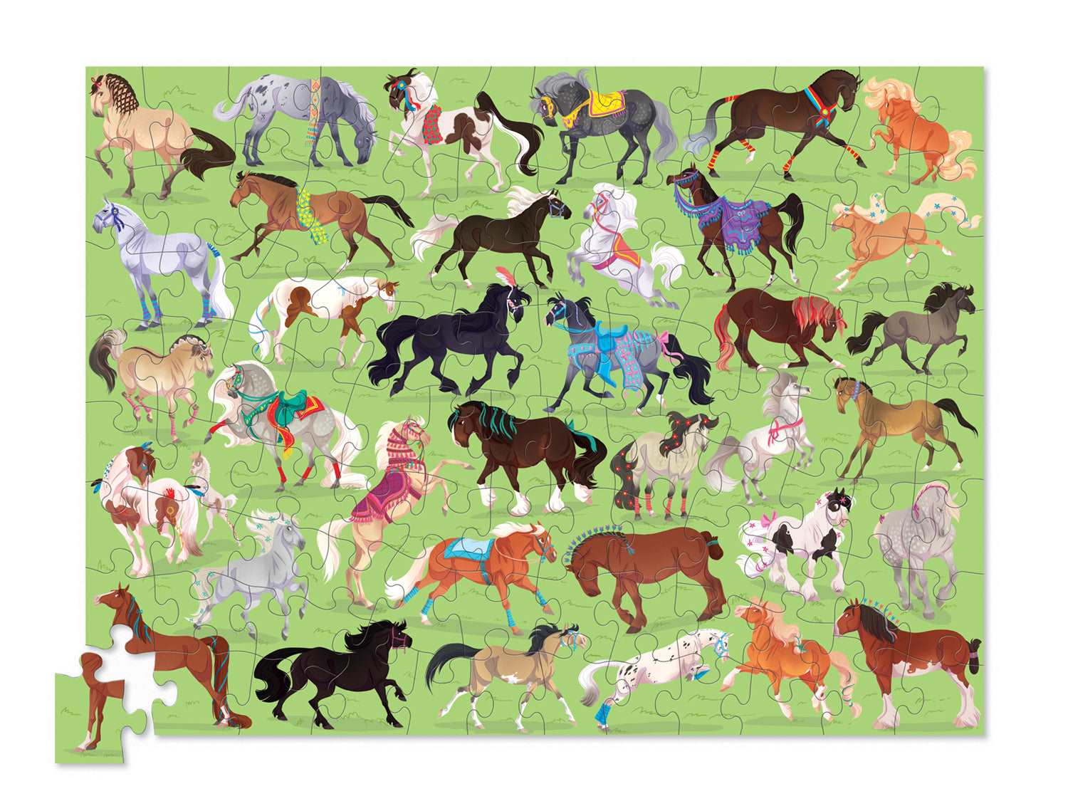 Crocodile Creek - 36 Horse Puzzle - 00 Pieces. The Toy Wagon