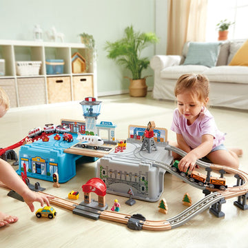 Hape Mega Metropolis Train Bucket Set