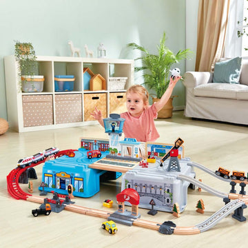 Hape Mega Metropolis Train Bucket Set