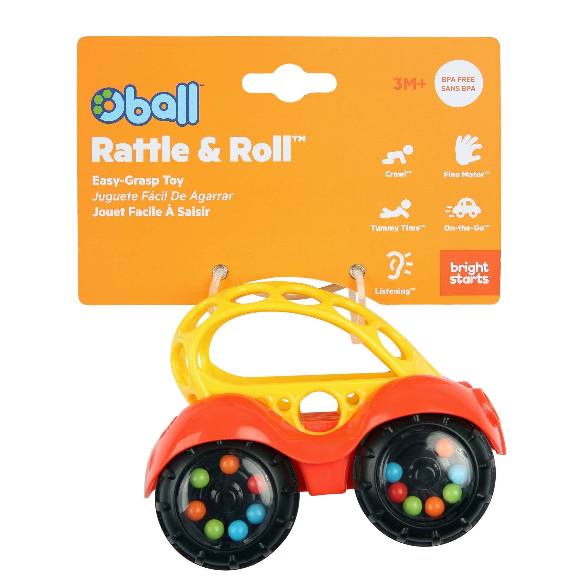 O Ball Rattle & Roll - Red & yellow - The Toy Wagon