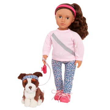Our Generation 18" Doll with Pet Dog - Natalia & Nillie