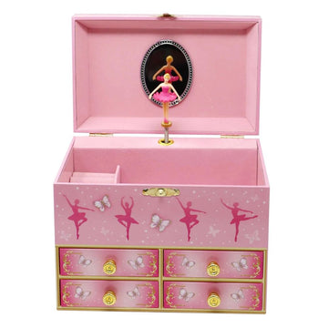 Pink Poppy Ballet Medium Musical Jewellery Box