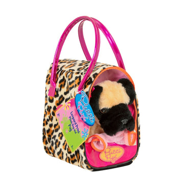 Pucci Pup Leopard Plush Glam Bag & Pug x