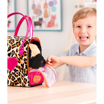 Pucci Pup Leopard Plush Glam Bag & Pug x