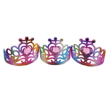 Tiara Rainbow with Pink Gem Heart Asstets