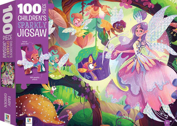 Childrens Sparkly Jigsaw 100pc Puzzle: Fairy Garden