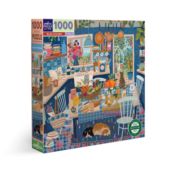 eeBoo 1000pc Puzzle Blue Kitchen Square