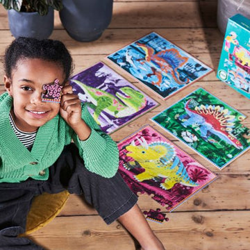 eeBoo 36pc Puzzle Ready to Learn Dinosaurs Glow