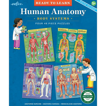 eeBoo 48pc Puzzle Ready to Learn- Human Anatomy Set