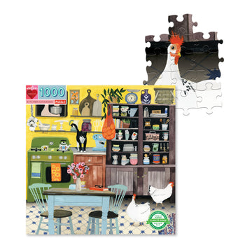 eeBoo 1000pc Puzzle Kitchen Chickens The Toy Wagon