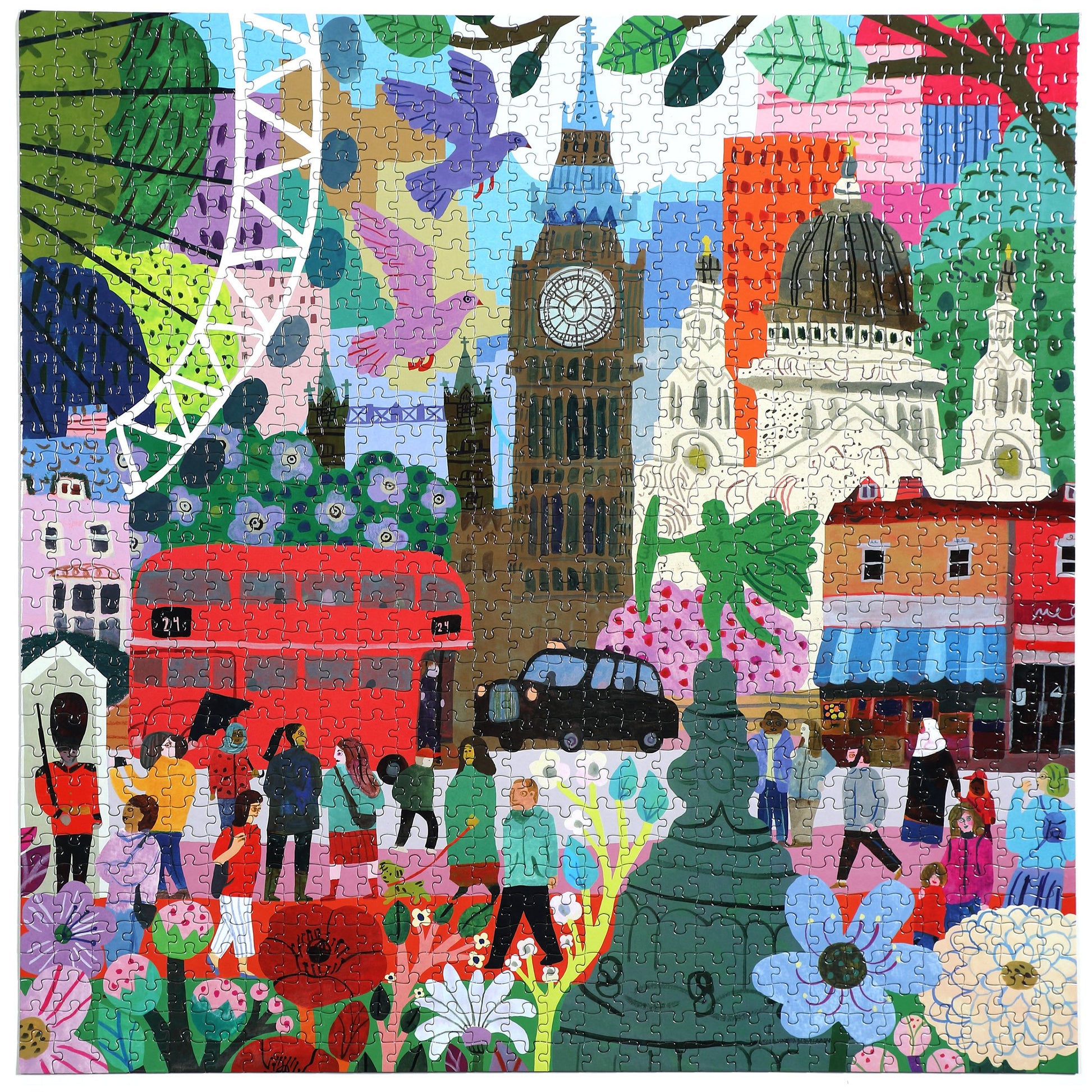eeBoo 1000pc Puzzle London Life The Toy Wagon