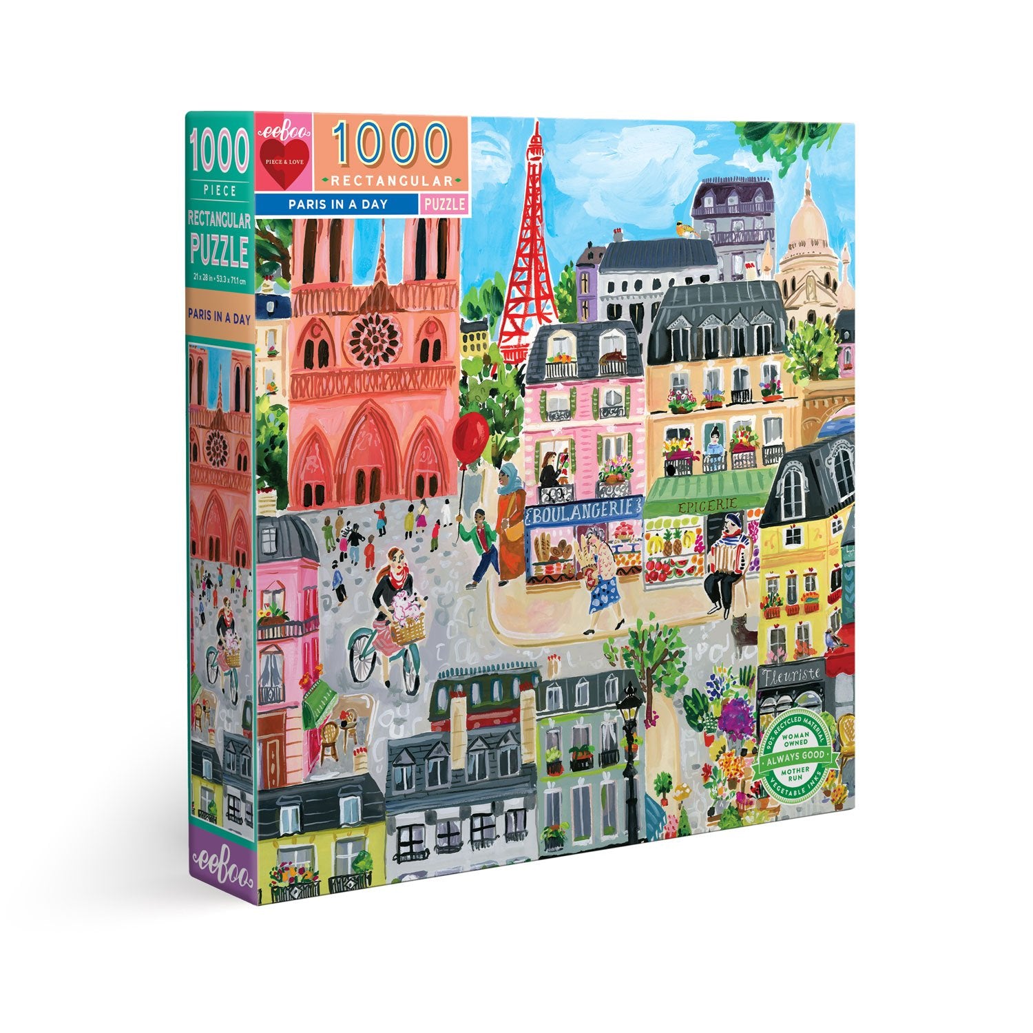 eeBoo 1000pc Puzzle Paris in a Day Rtg The Toy Wagon