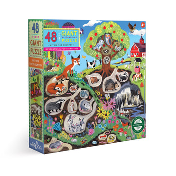 eeBoo 48pc Giant Puzzle Within the Country The Toy wagon