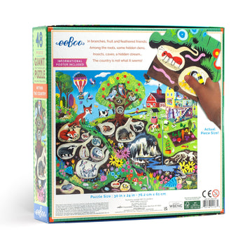eeBoo 48pc Giant Puzzle Within the Country The Toy wagon