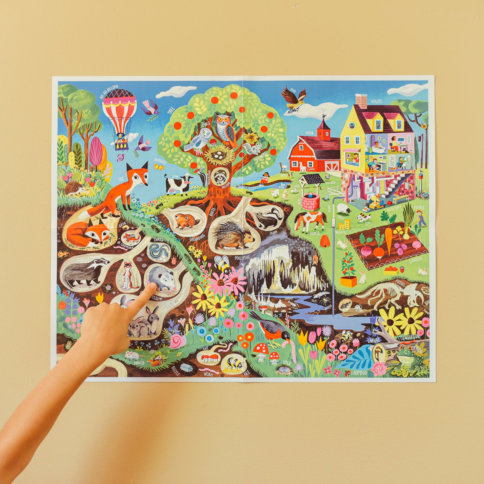 eeBoo 48pc Giant Puzzle Within the Country The Toy wagon