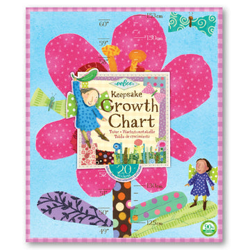 eeBoo Growth Chart Hot Pink Flower E