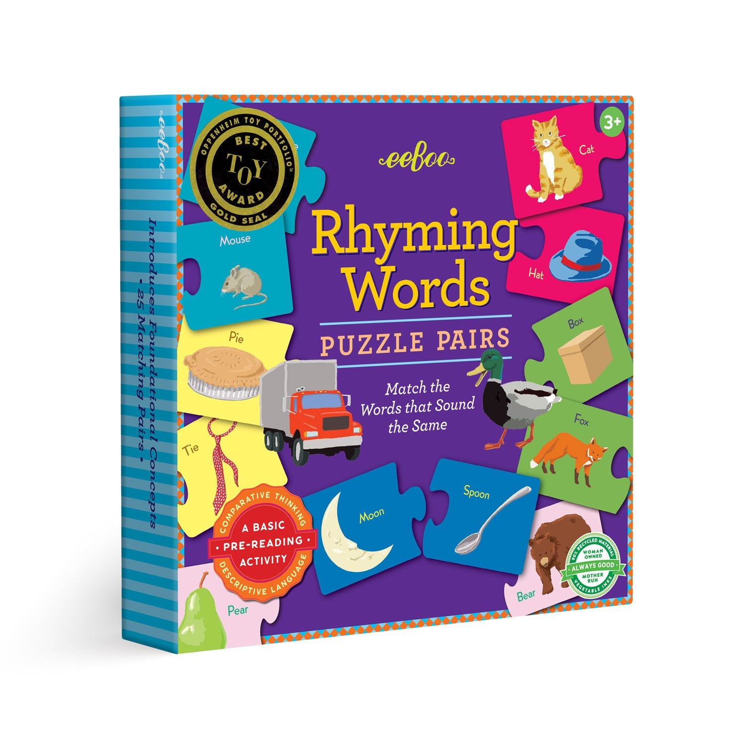 eeBoo Puzzle Pairs Rhyming The Toy Wagon