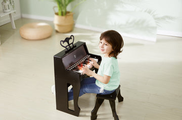 Hape Learn with Lights Black Piano with Stool