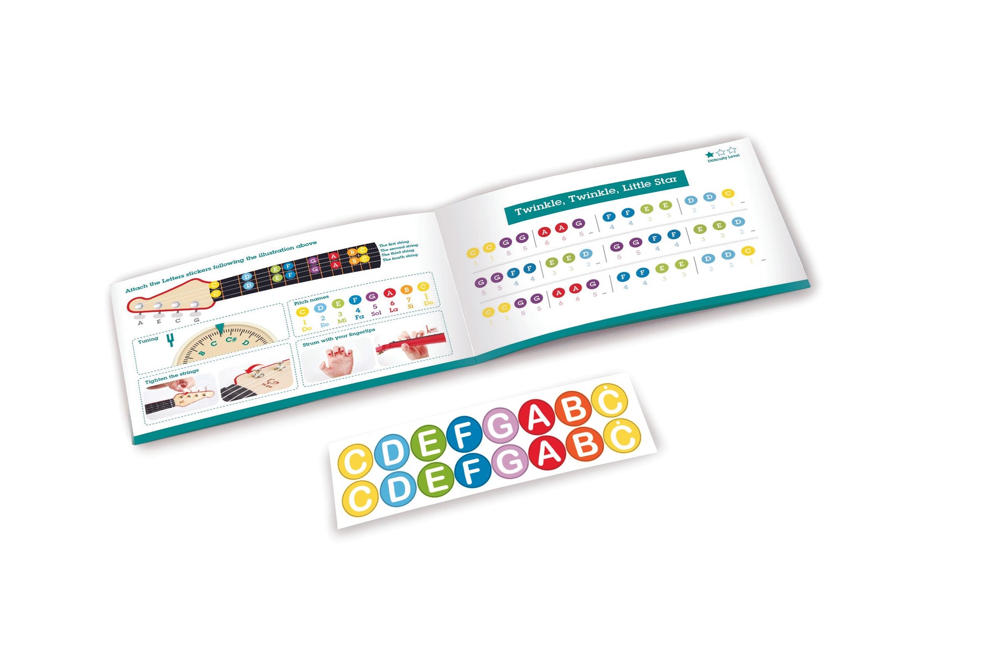 Hape Learn with Lights Ukulele-Red The Toy Wagon