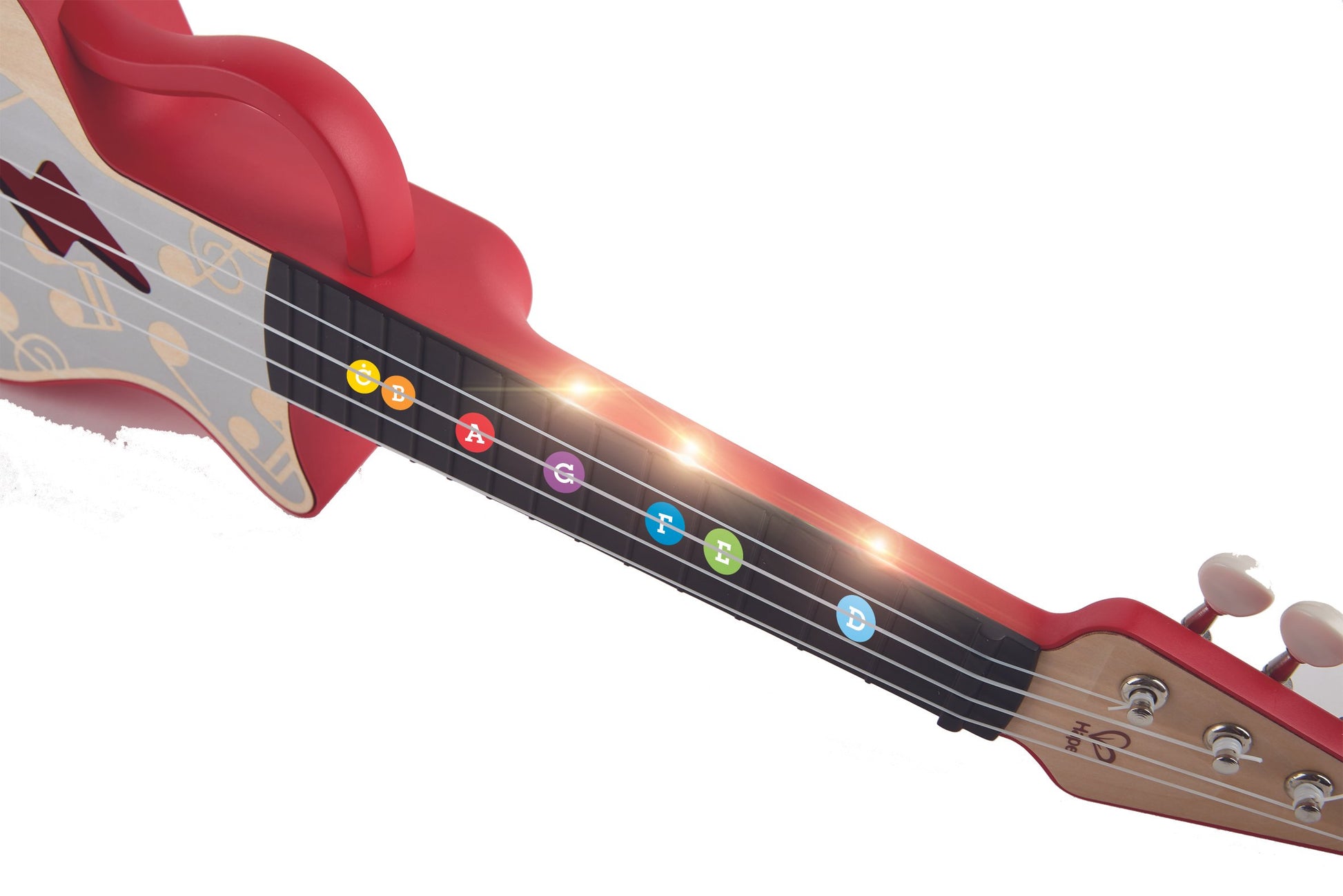 Hape Learn with Lights Ukulele-Red The Toy Wagon