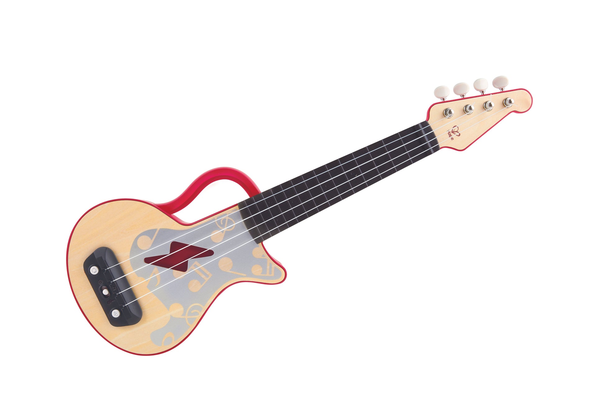 Hape Learn with Lights Ukulele-Red The Toy Wagon