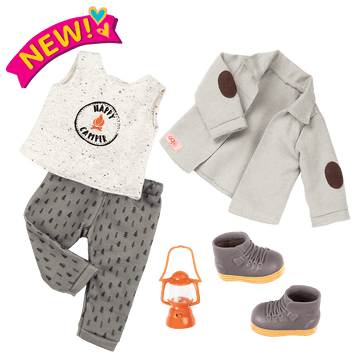 Our Generation Deluxe Outfit Camping Outfit with Lantern