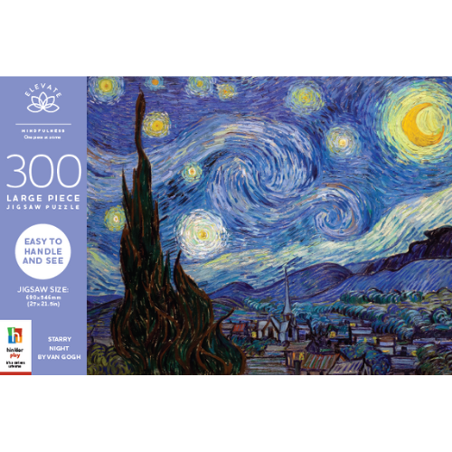 300p Large Piece Jigsaw: Starry Night By Van Gogh