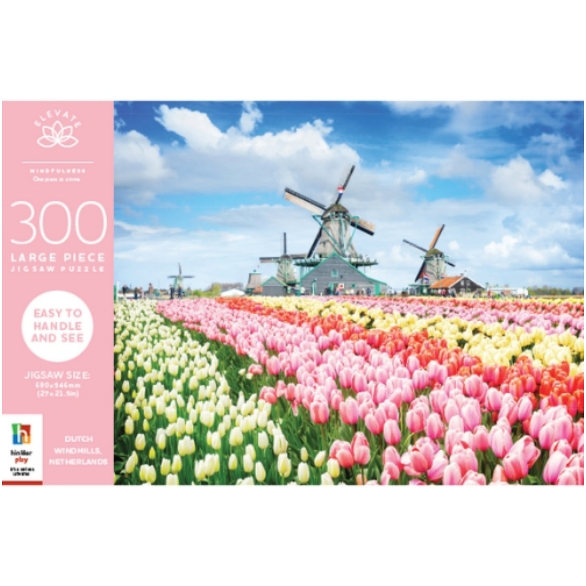 300p Large Piece Jigsaw: Dutch Windmills, Holland, Netherlands