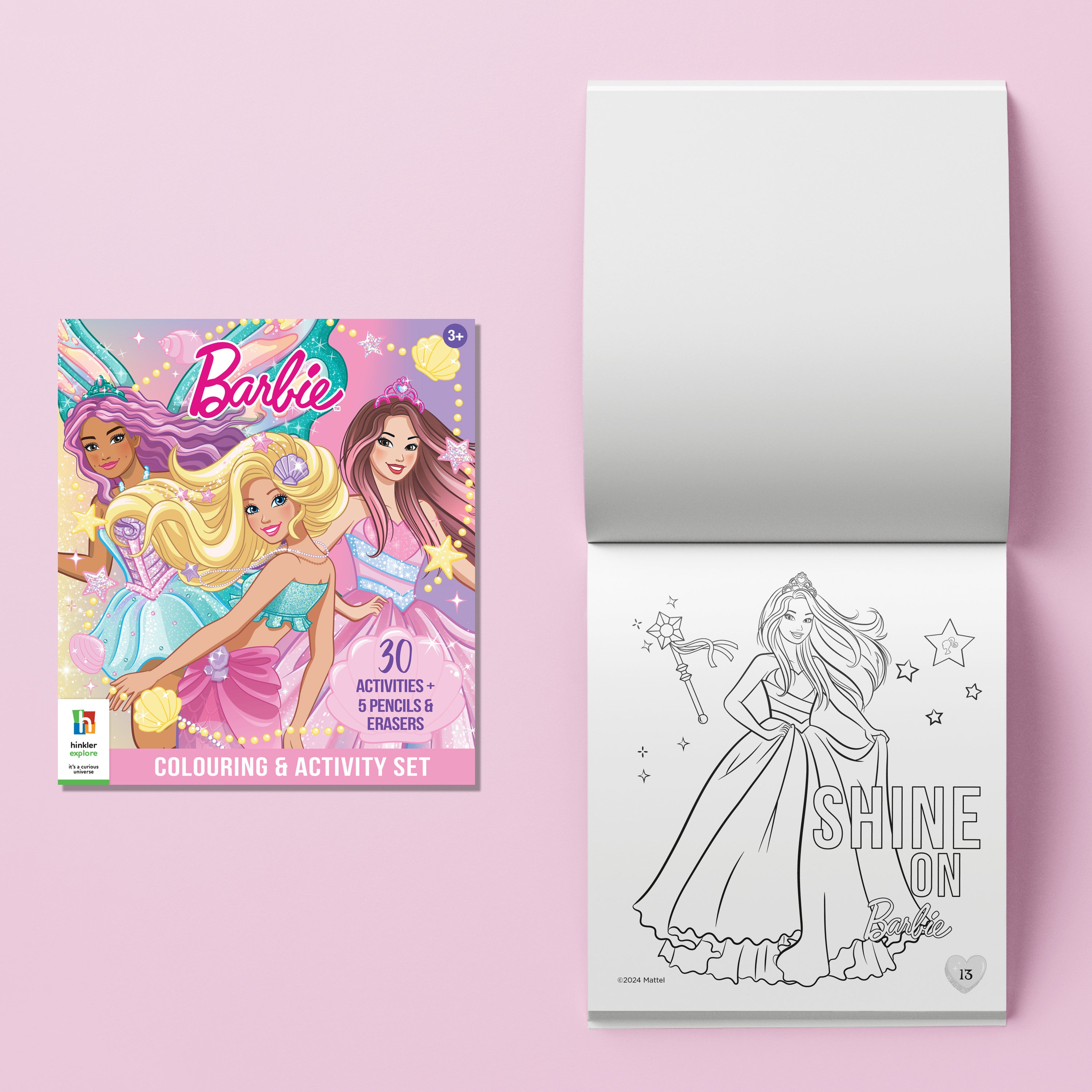 5-Pencil Set Barbie Colour & Activity Set