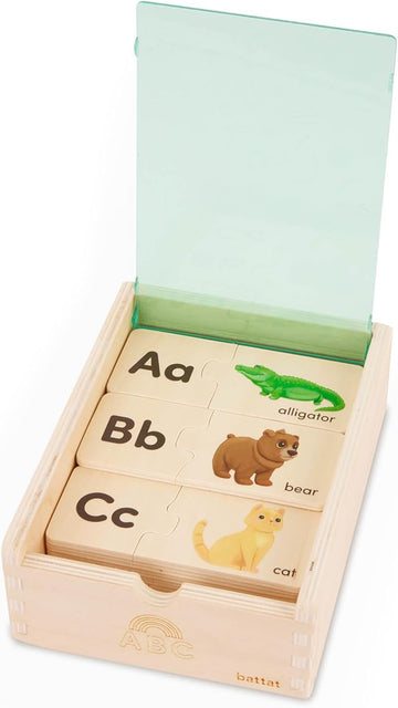 Battat Wooden Self-Correcting Alphabet Puzzle Box Set