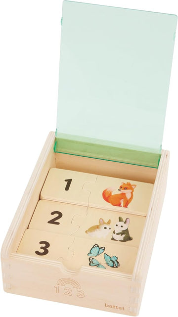 Battat Wooden Self-Correcting Numbers Puzzle Box Set