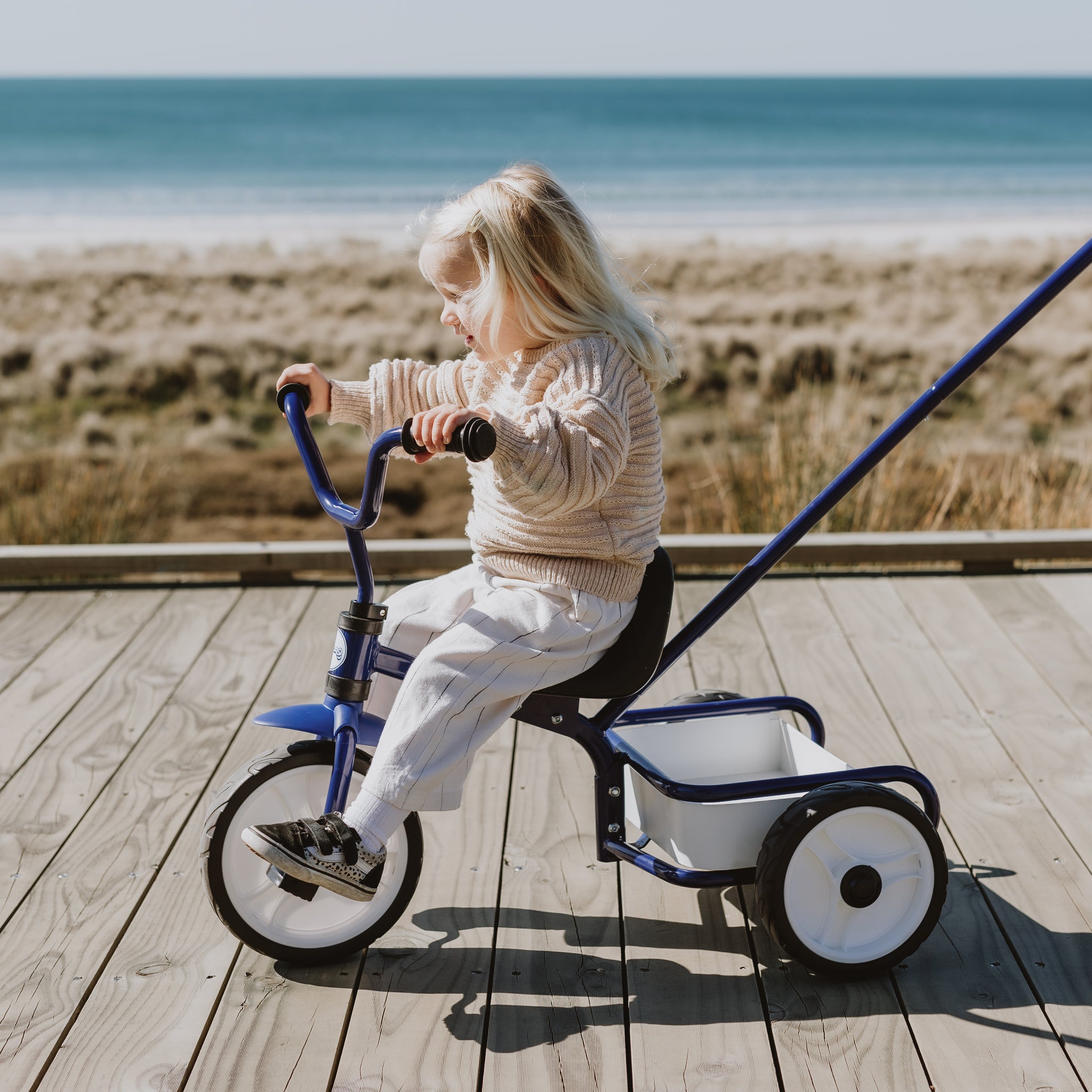 Tri-ang 2.0 Tuff Trike w Push Bar - Blue