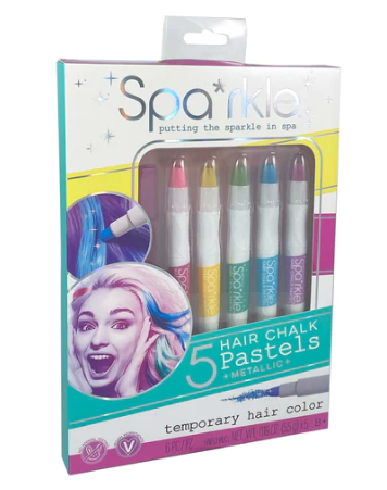 Bright Stripes Sparkle 5 Hair Chalk Pastels Metallic