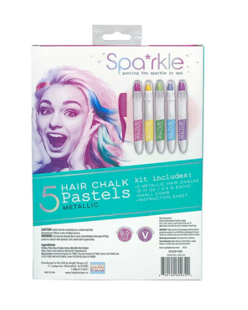 Bright Stripes Sparkle 5 Hair Chalk Pastels Metallic