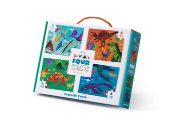 Crocodile Creek Four Puzzles, 24pc, 36pc, 48pc &7 2pc Dinosaurs