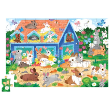 Crocodile Creek 50pc Flat House Puzzle - Bunny House