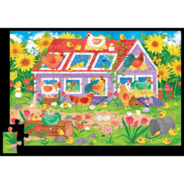 Crocodile Creek 50pc Flat House Puzzle - Chicken Coop