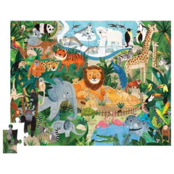 Crocodile Creek 50pc Flat House Puzzle - Zoo
