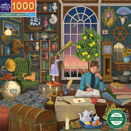 eeBoo 1000pc Puzzle Alchemists Library Square