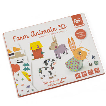 Eurekakids  3D Cardboard Building Sheets Farm Animals